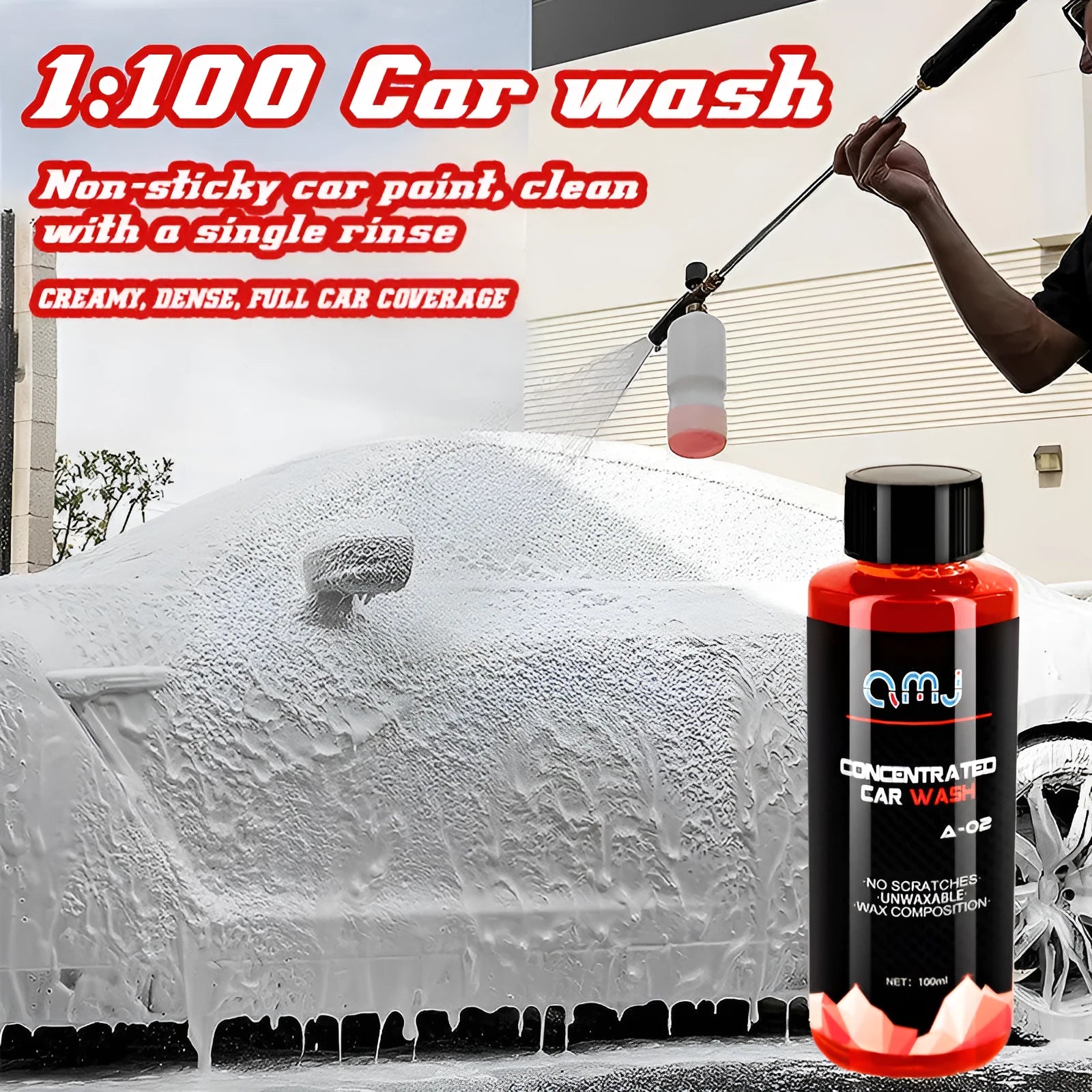 100ml bottle of super concentrated high foam car cleaning detergent