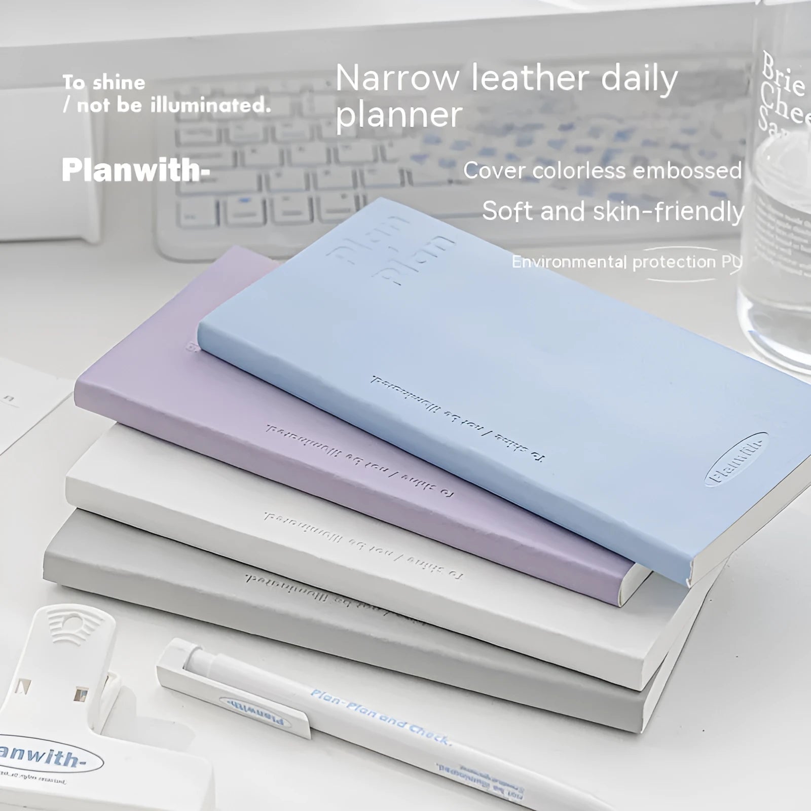Embossed metre book notebook with 80 sheets of 100g white cow paper in five colour options