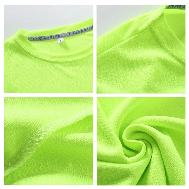 Round neck ice silk quick-drying T-shirt in solid colour with short sleeves, straight fit, available in multiple colours