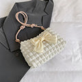 Women's one-shoulder canvas handbag in horizontal square shape with street trend sewing thread detailing