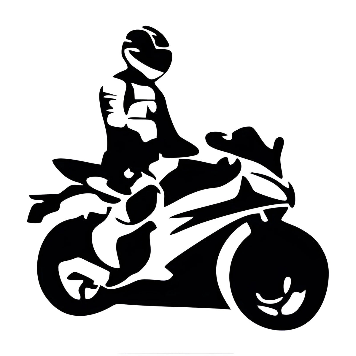Creative special car sticker 15x15cm PVC vinyl in black and white for motorcycle accessory