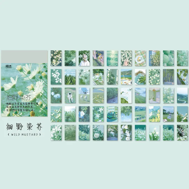 Ins Art decorative sticker set of 50 pieces with retro printed designs in assorted colours