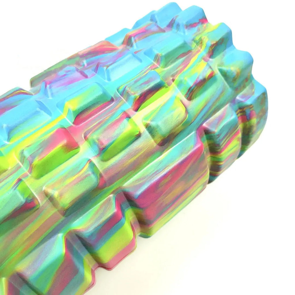 33cm camouflage pattern EVA foam roller in blue green yellow colour for fitness massage
