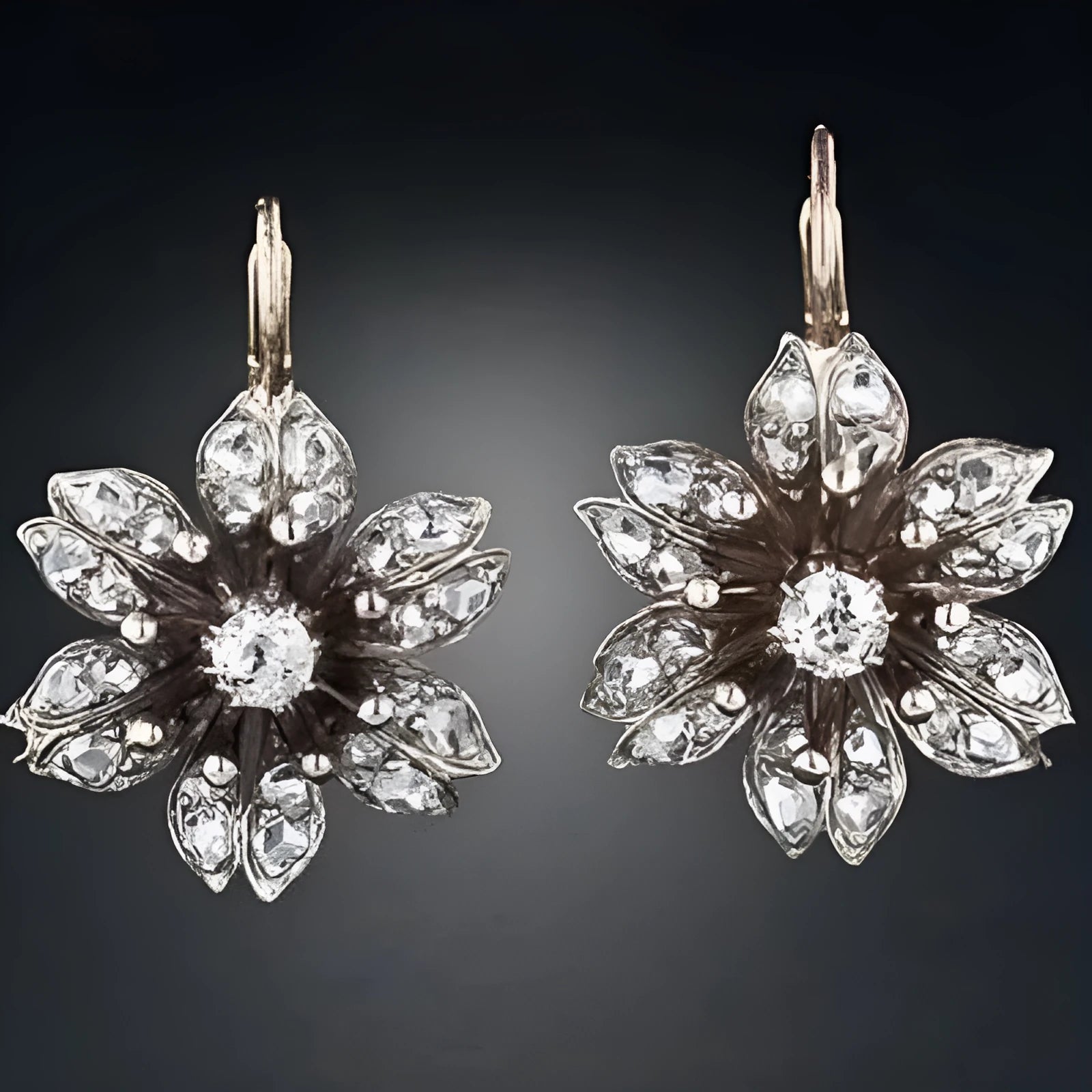 Women's creative retro fashion earrings with electroplated silver finish on alloy construction