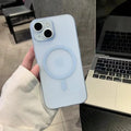 Ice Mist magnetic suction phone case ultra-thin PC translucent frosted for iPhone 17 series in Glacier Blue