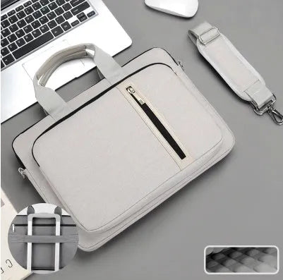 Large capacity nylon shockproof notebook bag in black, suitable for 15.6-inch laptops