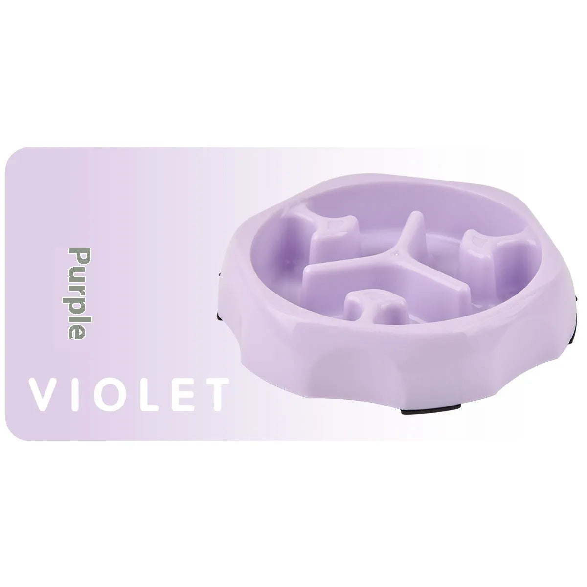 Round slow feeding bowl PP NO-045 for dogs and cats, anti-choke design, blue colour