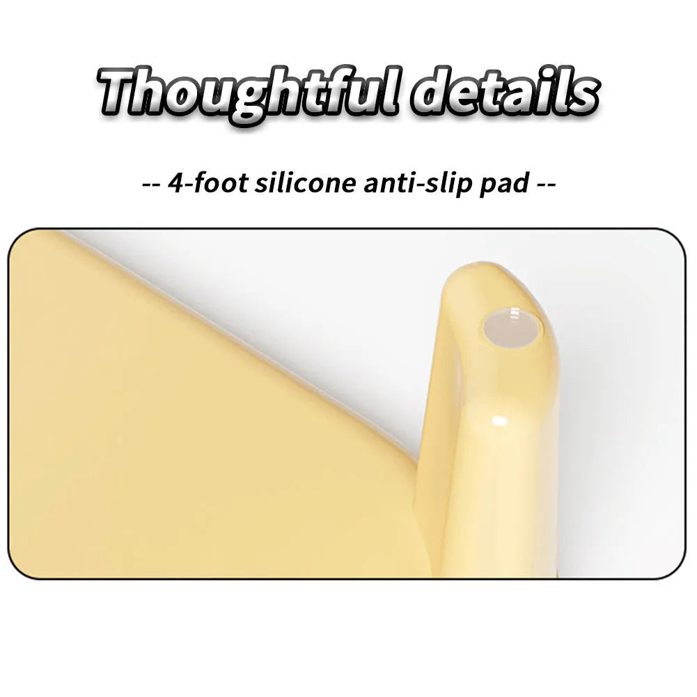 Milk yellow cat litter mat with double-layer construction and anti-slip feet for litter control
