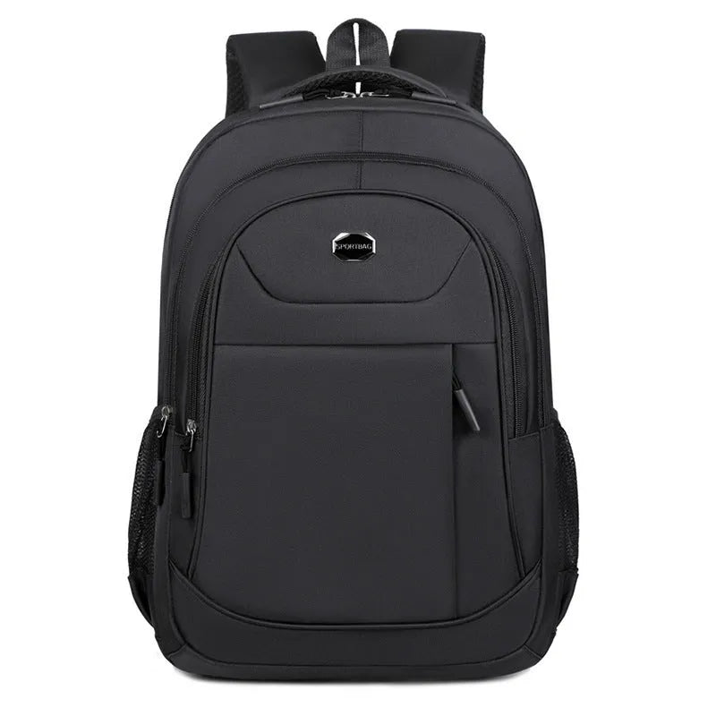 College student business travel backpack in Oxford cloth with multi-layer compartments and curved shoulder straps