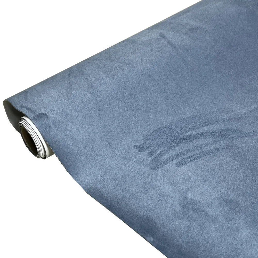Self-adhesive suede leather fabric in black, 0.5mm thick, 50x140cm size