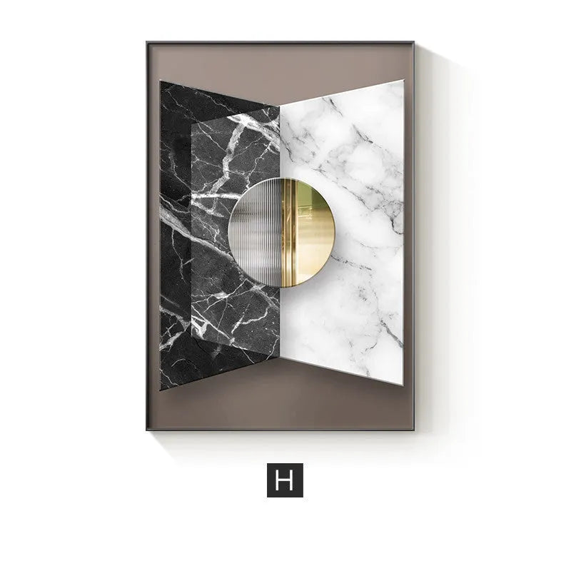 Abstract geometric pattern canvas wall art print in modern minimalist style