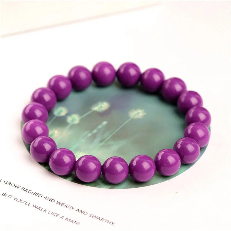 Jiuya purple mica crystal bracelet showing polished finish and single circle design