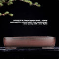 Handmade antique rectangular purple clay flower pot with measurements 60x44x13cm