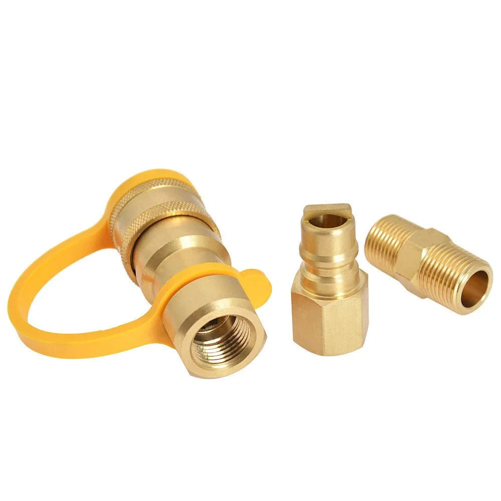 Gold brass gas propane charging connector with 3/8 American standard threads