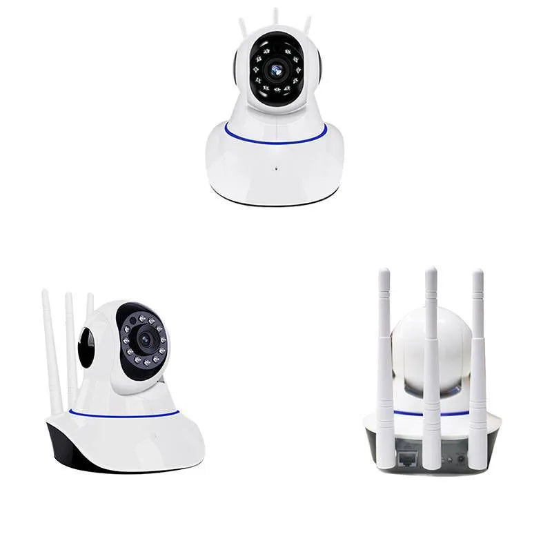 White wireless dome security camera with 2MP HD resolution for indoor outdoor surveillance