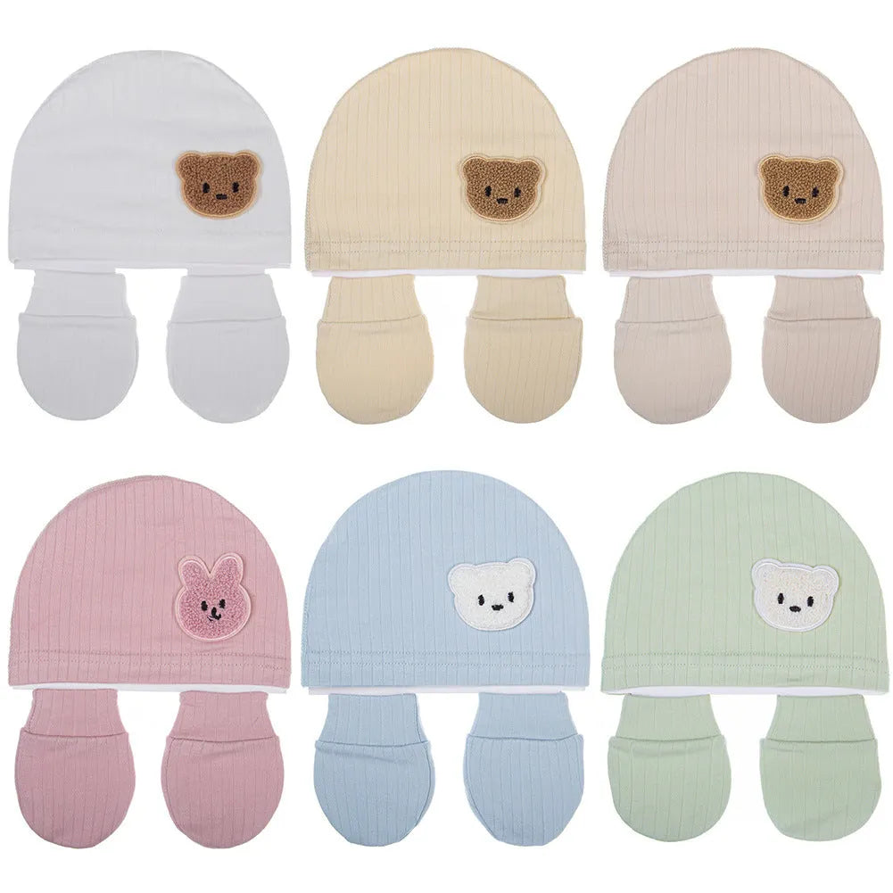 Baby bear printed cotton dome crown hat in colour DP227-16 for infants aged 0-12 months