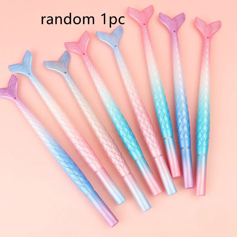 Cartoon mermaid design gel pen with 0.38mm fine tip and plastic shell