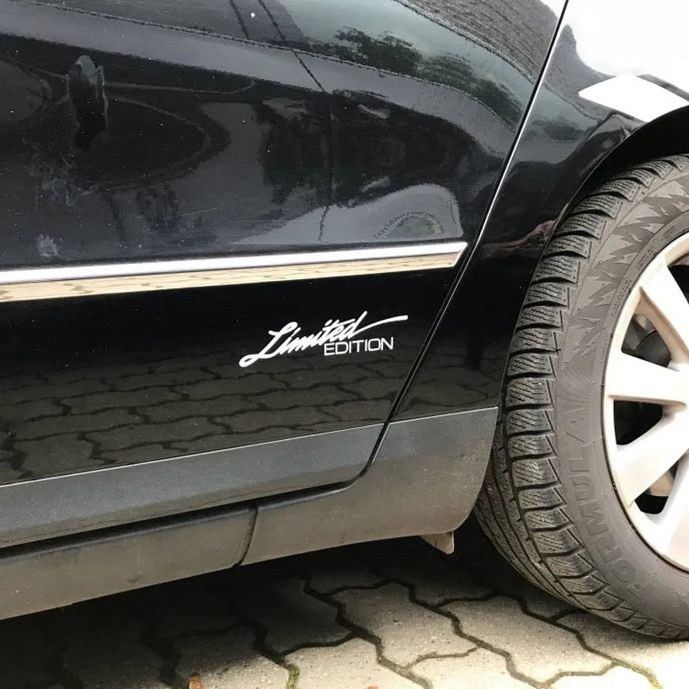 British reflective bumper stickers in black, white or colourful plastic measuring 16cm long