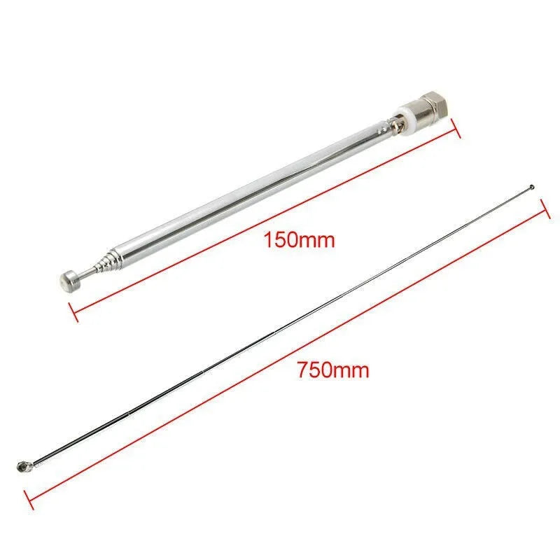 5-piece metal antenna set with F Head Quick Plug connector for conventional signal reception