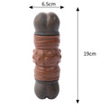 Large brown branch-shaped nylon dog chew toy for big breeds with a squeaker inside.