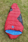 Cotton sleeping bag with compression sack in various colour options including brown and army green