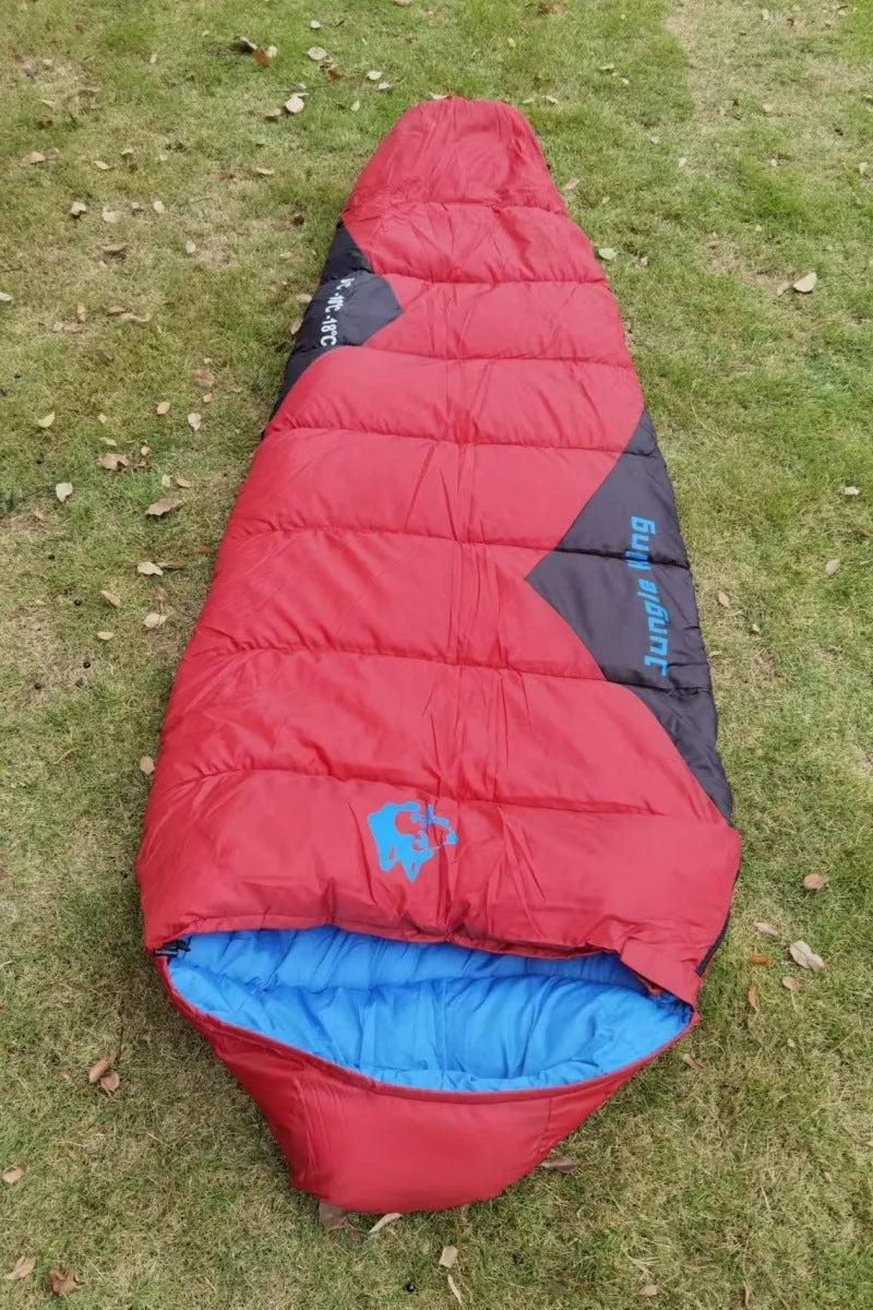 Cotton sleeping bag with compression sack in various colour options including brown and army green