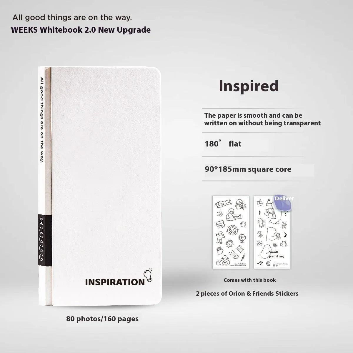 Small white plaid notebook with paper cover and decorative stickers for children's writing