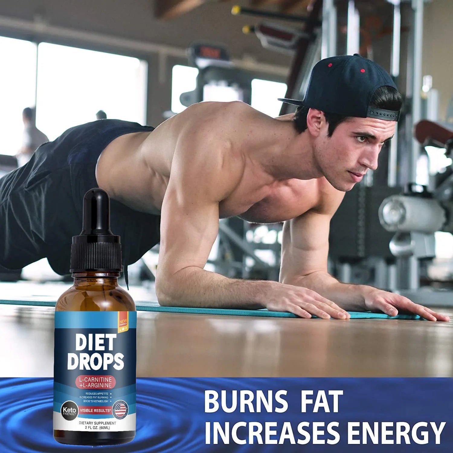 60ml bottle of ketone drops liquid dietary supplement