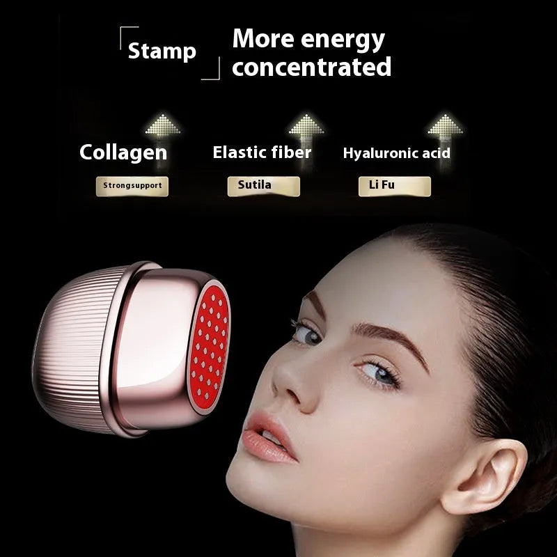 Skin rejuvenation lifting facial firming device in black with Type-C charging port and IPX6 waterproof body