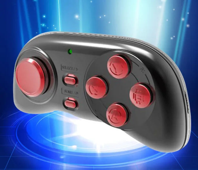 Mini Bluetooth smart gamepad in black, 75x34x18mm mobile controller with button layout