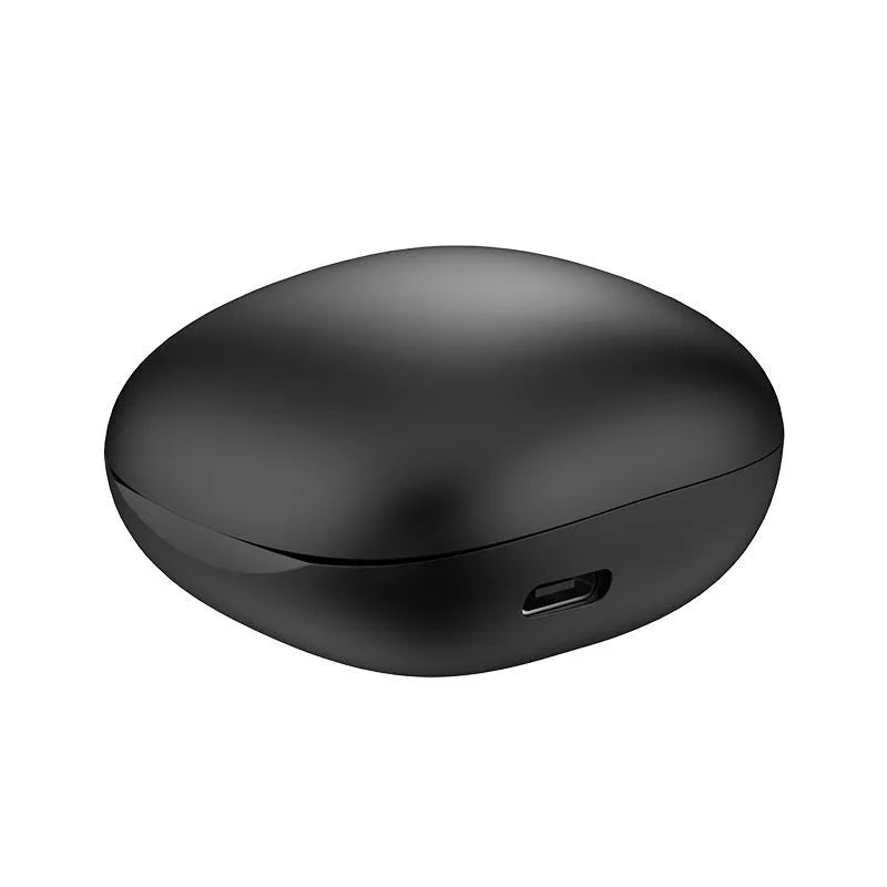 Black and white wireless Bluetooth in-ear translation headphones with touch controls and USB-C port.