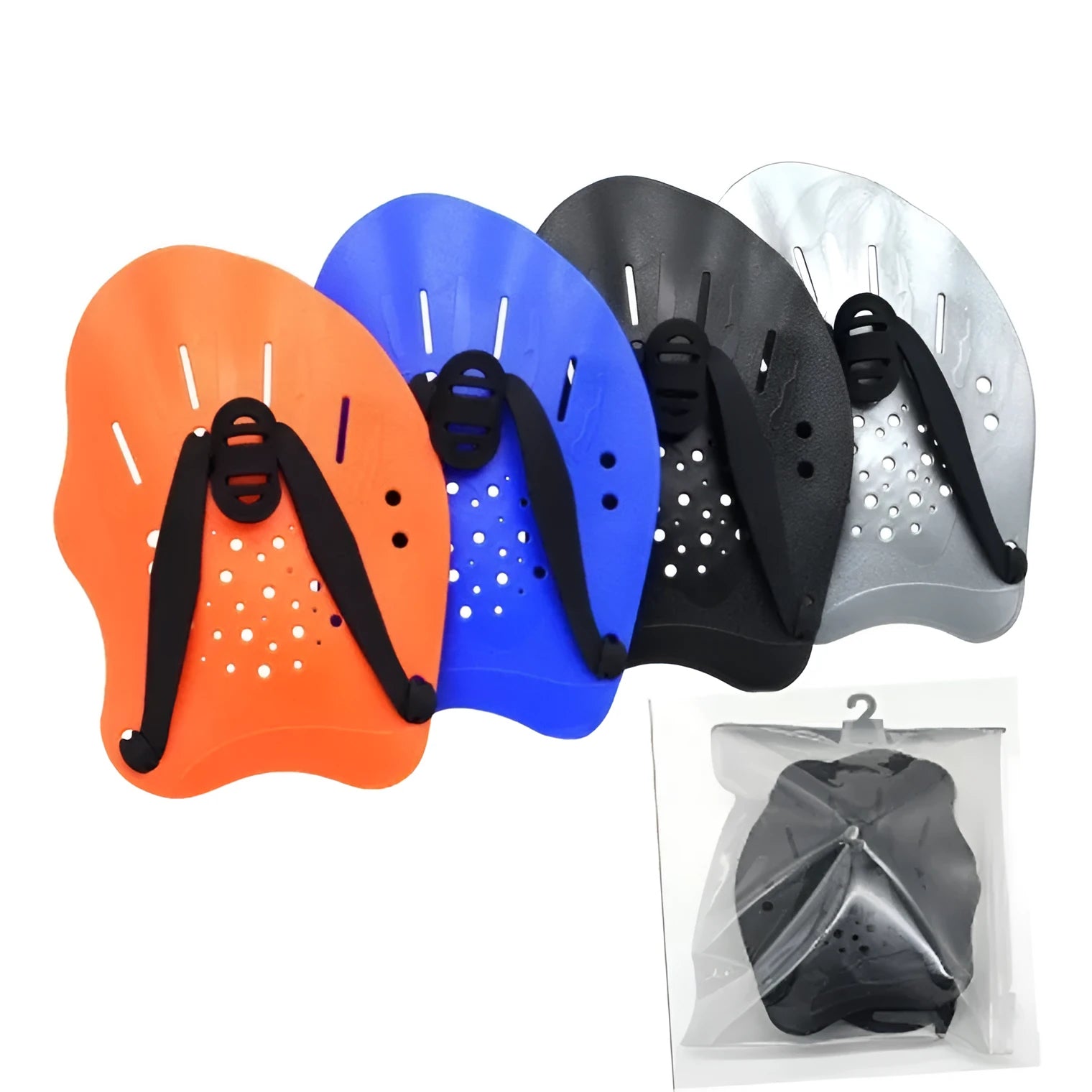 Webbed arm paddles for freestyle stroke swimming training in multiple colours