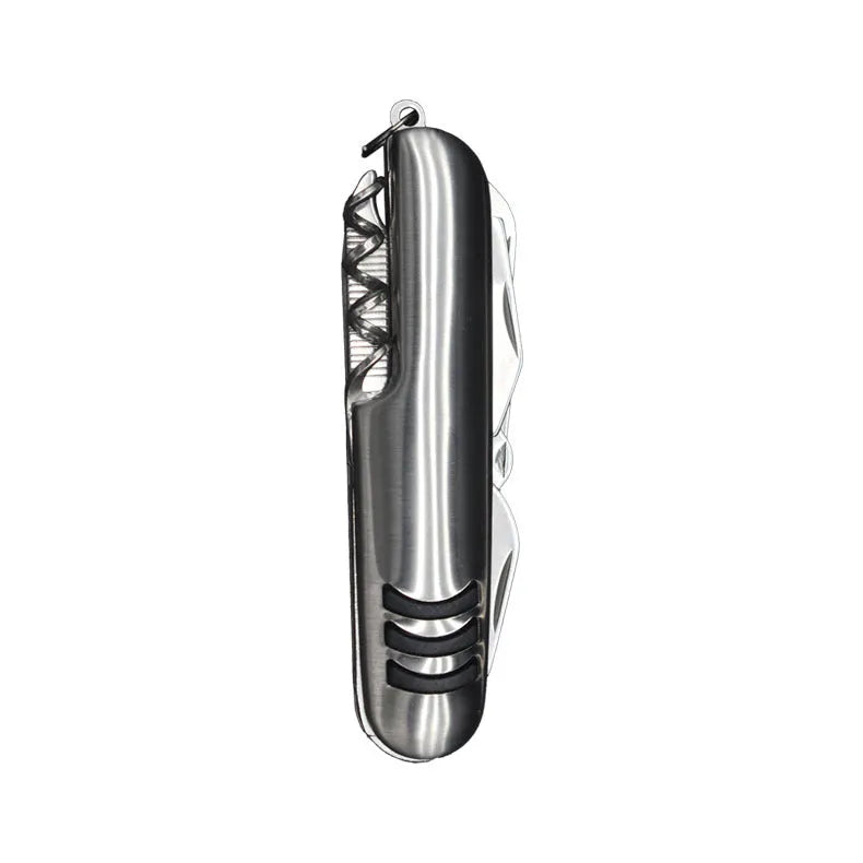 Silver multi-function pocket knife with 2Cr13 stainless steel blade folding outdoors