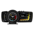 A600 vehicle monitor with 2.4-inch display showing GPS speed, fuel consumption and turbo boost readings