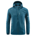 Men's lightweight hooded nylon summer jacket in loose fit, shown in light grey colour.