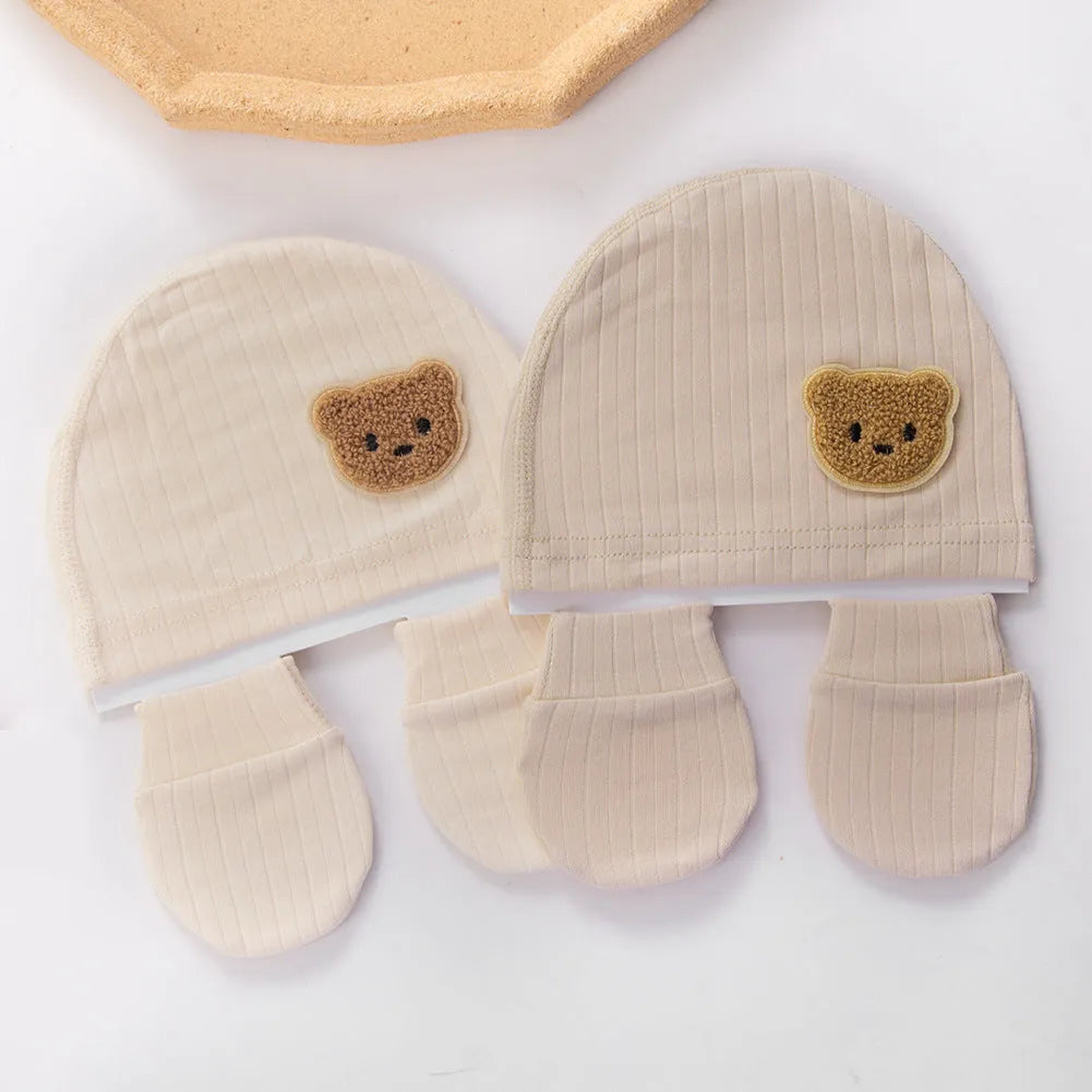 Baby bear printed cotton dome crown hat in colour DP227-16 for infants aged 0-12 months