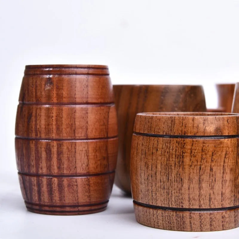 Clear wood vintage wine tumbler with round shape and 301-400ml capacity
