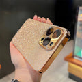 Electroplated star diamond glitter phone case with metal CD pattern for iPhone in Violet