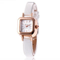 Women's retro fashion watch with 10mm thick alloy case in black, white, pink or brown colours