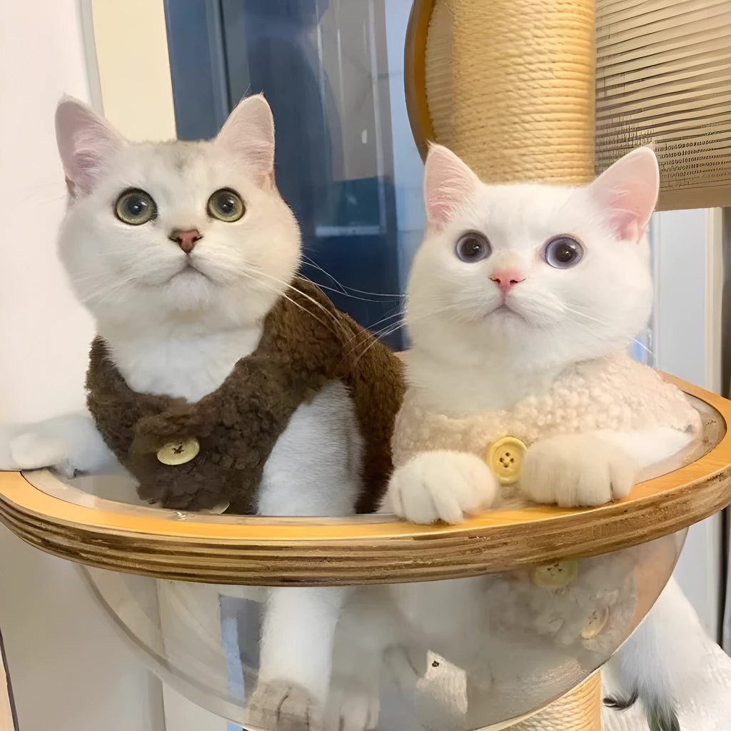 Cat warm lamb wool vest winter cute pet clothing polar fleece ins style in apricot colour