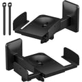 Double clip speaker wall mount 2 pack black heavy duty brackets for bookshelf surround sound speakers