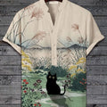 Short sleeve casual shirt with a detailed 3D digital animal graphic print on the front.
