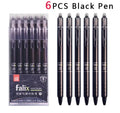 Hot erasable push gel pen 0.5mm with stainless steel nib, blue or black refill options
