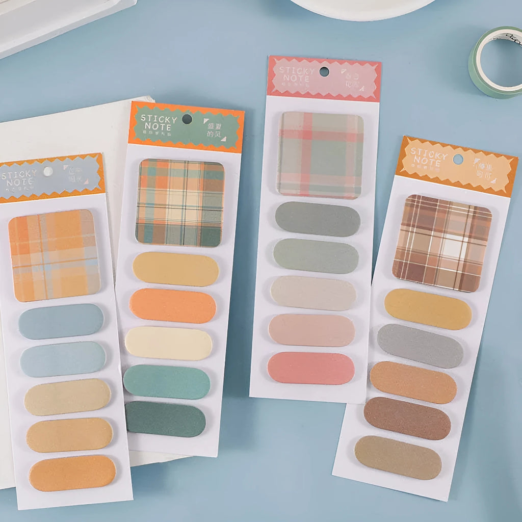 Colourful memo pad with sticky notes in eight colour variations including Spring Garden and Blueberry Night designs