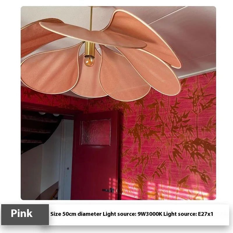 Bohemian style cloth-craft hanging chandelier lamp in a choice of colours and diameters.