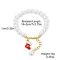 European American new Christmas bracelet pendant set in imitation pearl and polymer clay with Santa Claus design