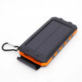 Waterproof solar charging power supply 20000mAh with compass and LED light in orange