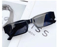 Men's metal square glasses with UV400 protection PC lens black frame gray film