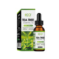 60ml glass bottle of tea tree essential oil with dropper for skincare and massage use