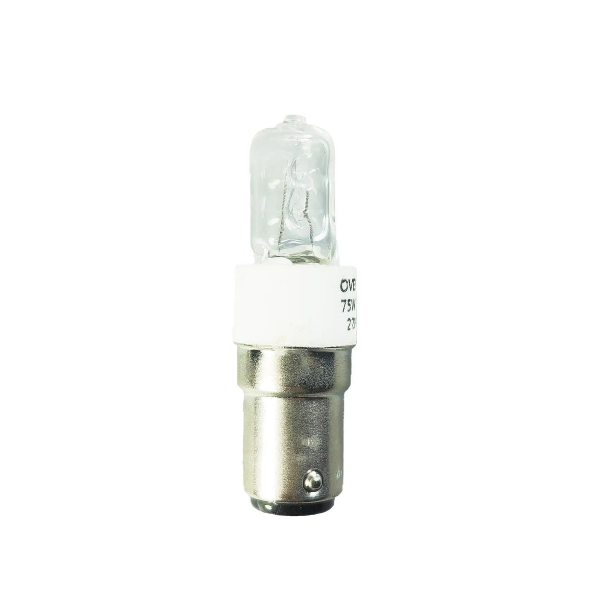220V 75W BA15D halogen oven lamp with 60mm length and 500°C heat resistance